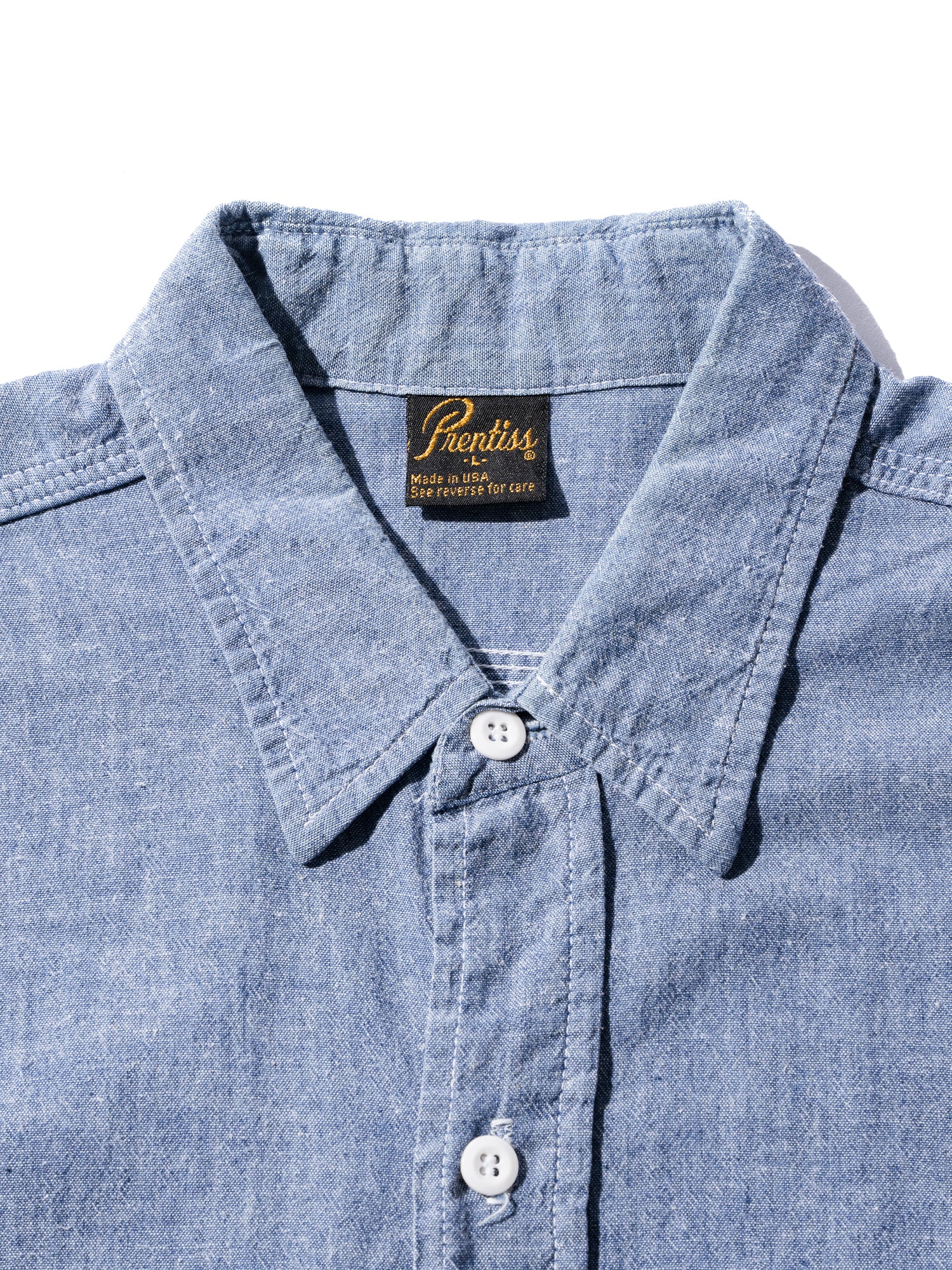 NorMo Vintage / PRENTIS CHAMBRAY WORK SHIR SIZE L MADE IN USA
