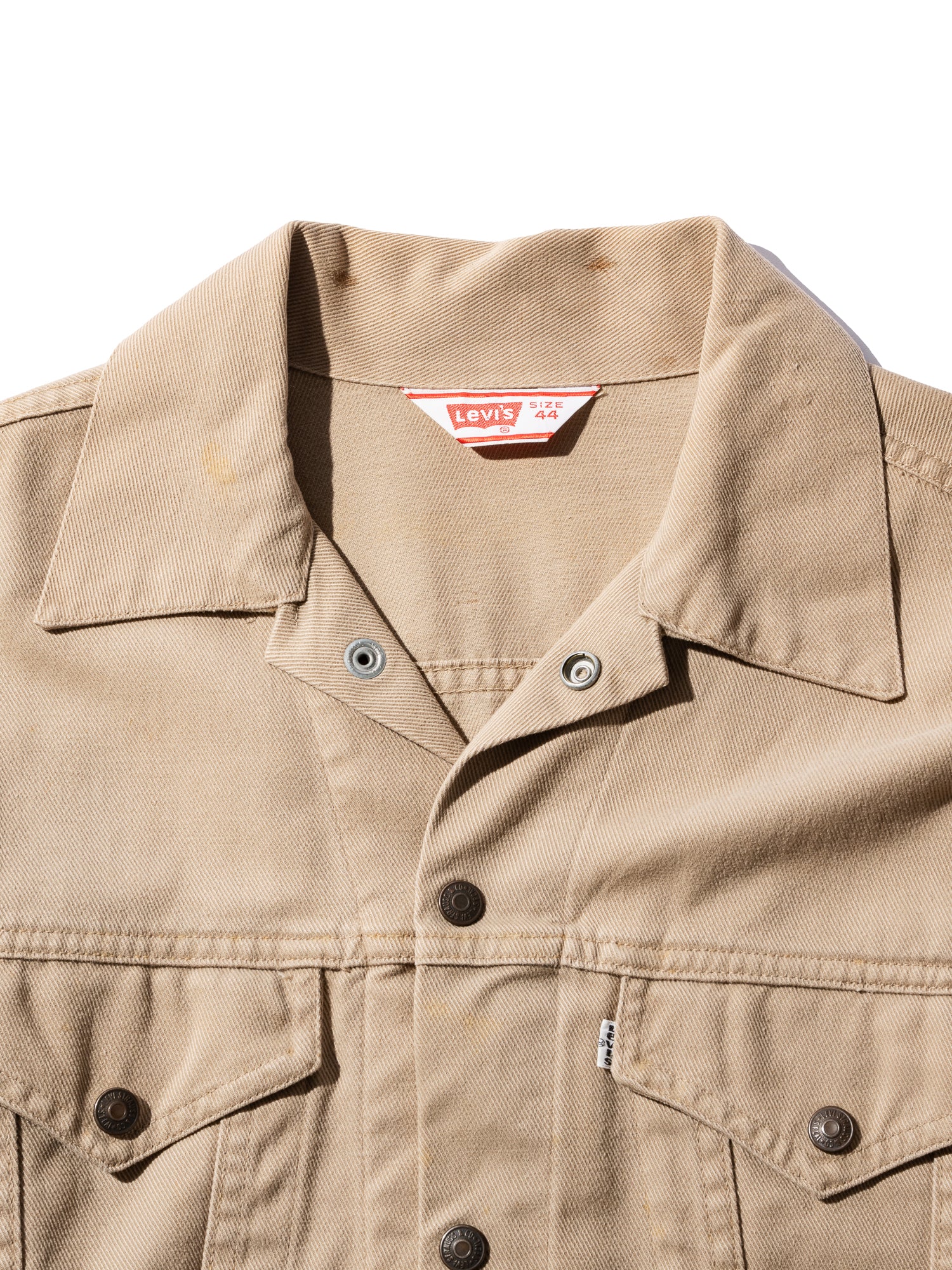 NorMo Vintage / 70's "LIEVI'S" TWILL JK BEG SIZE 44 シロTAB スモール"e"