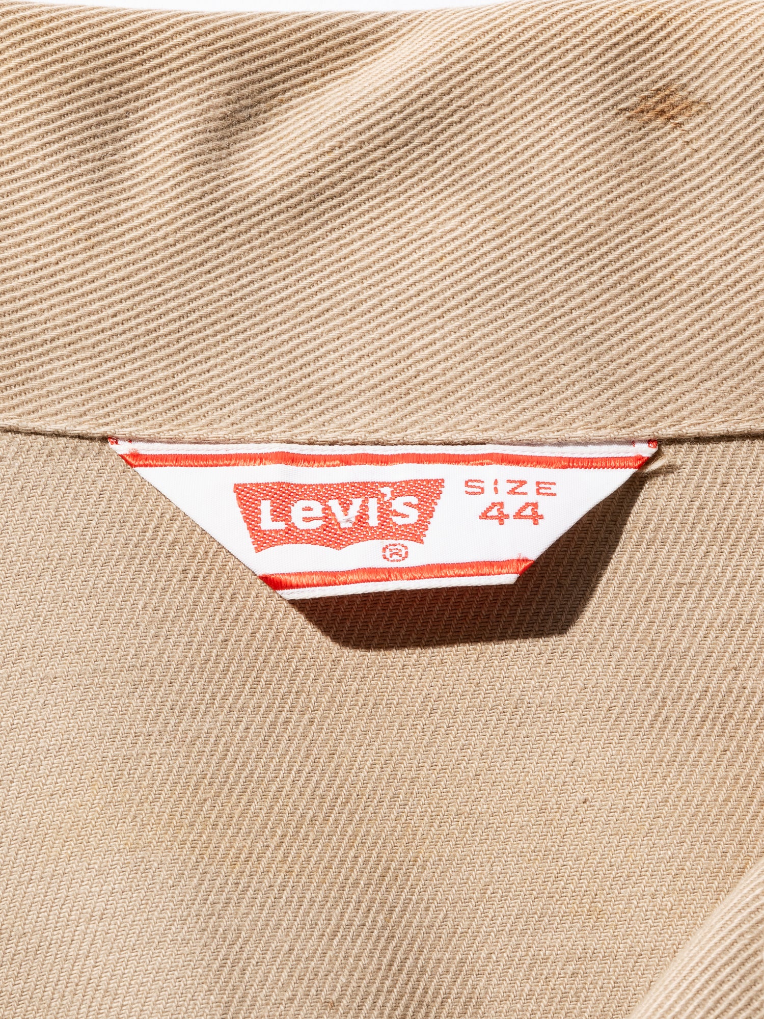 NorMo Vintage / 70's "LIEVI'S" TWILL JK BEG SIZE 44 シロTAB スモール"e"