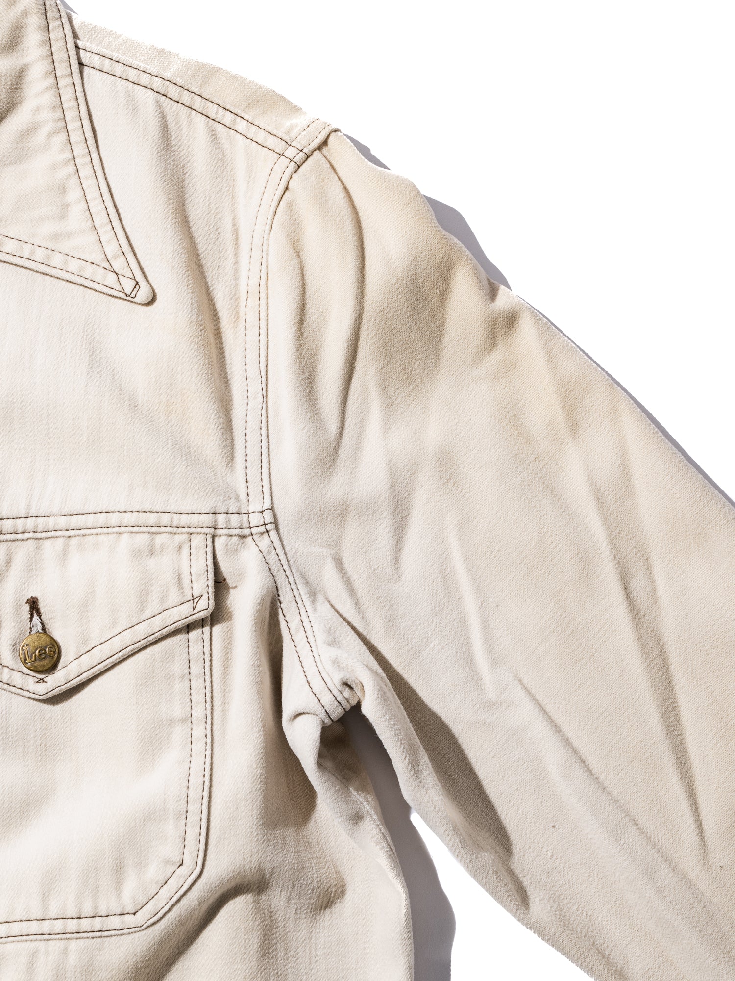 NorMo Vintage / 70's "LEE" PEACHSKIN JK BEG SIZE L-R MADE INUSA