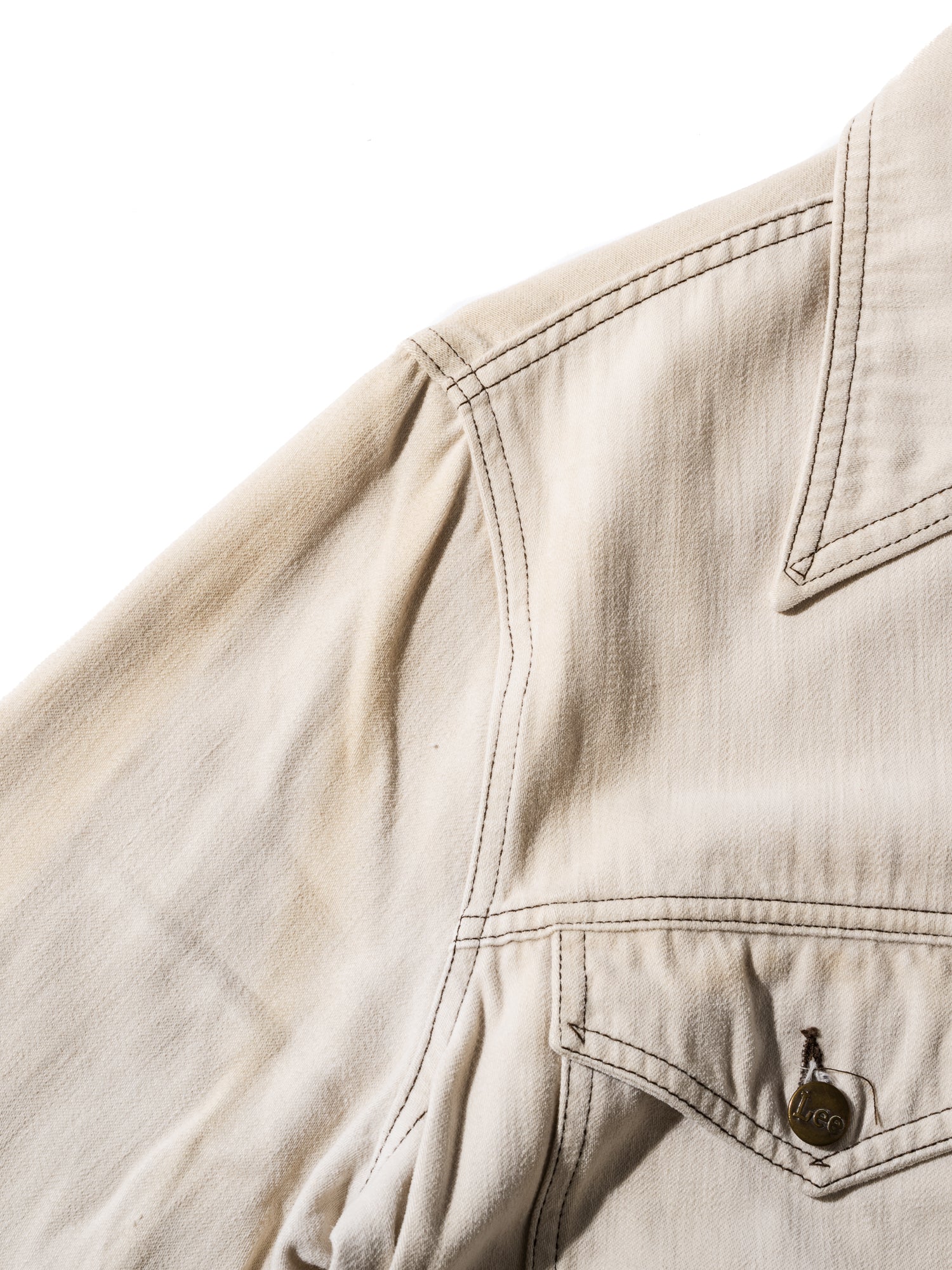 NorMo Vintage / 70's "LEE" PEACHSKIN JK BEG SIZE L-R MADE INUSA