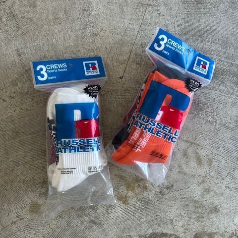 RUSSELL ATHLETIC / Mens Crew Length Sports Socks 3pairs