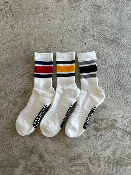 RUSSELL ATHLETIC / Mens Crew Length Sports Socks 3pairs