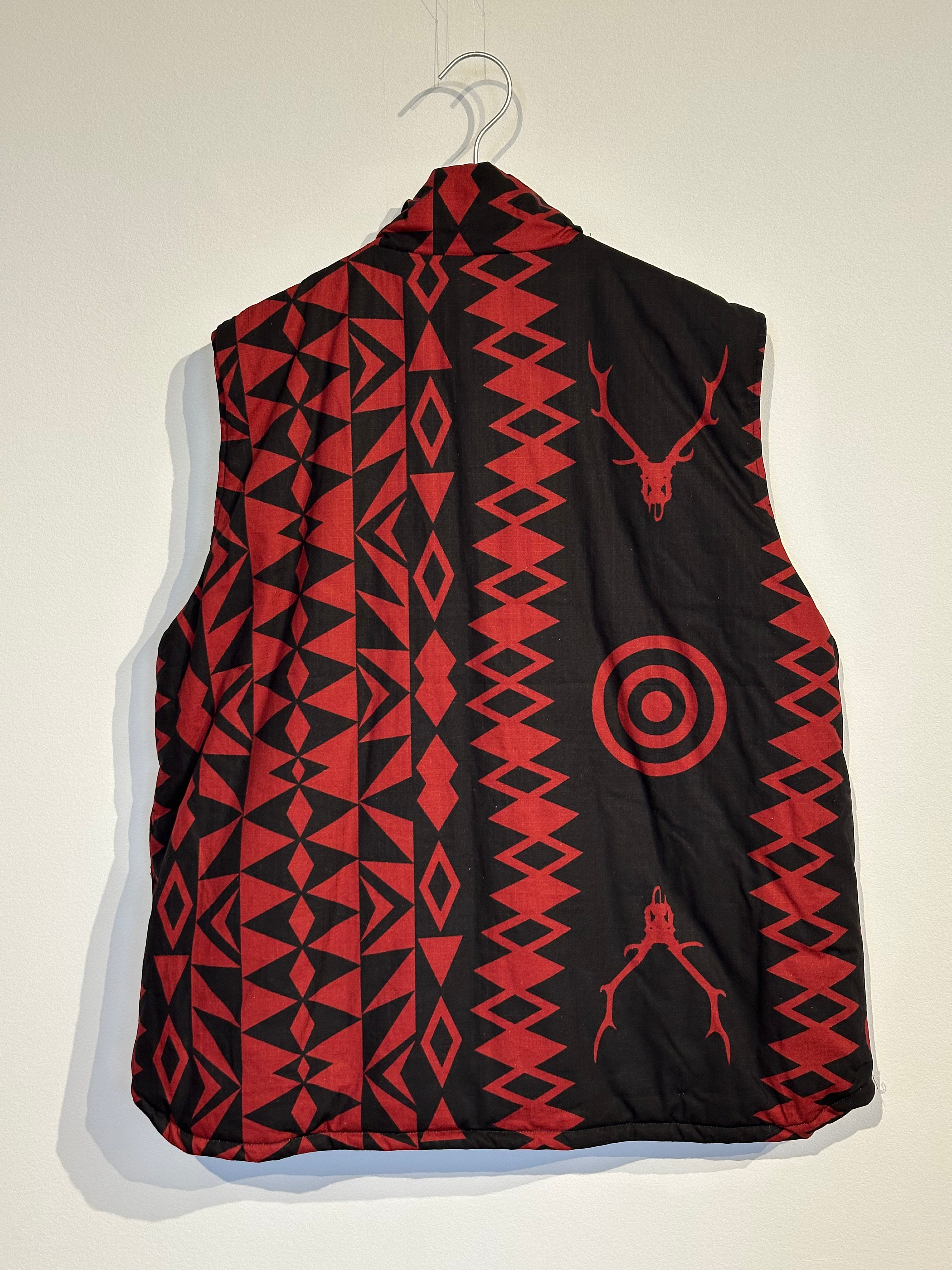 South2west8 / Multi-Pocket Zipped Padding Vest - Cotton Ripstop / Printed