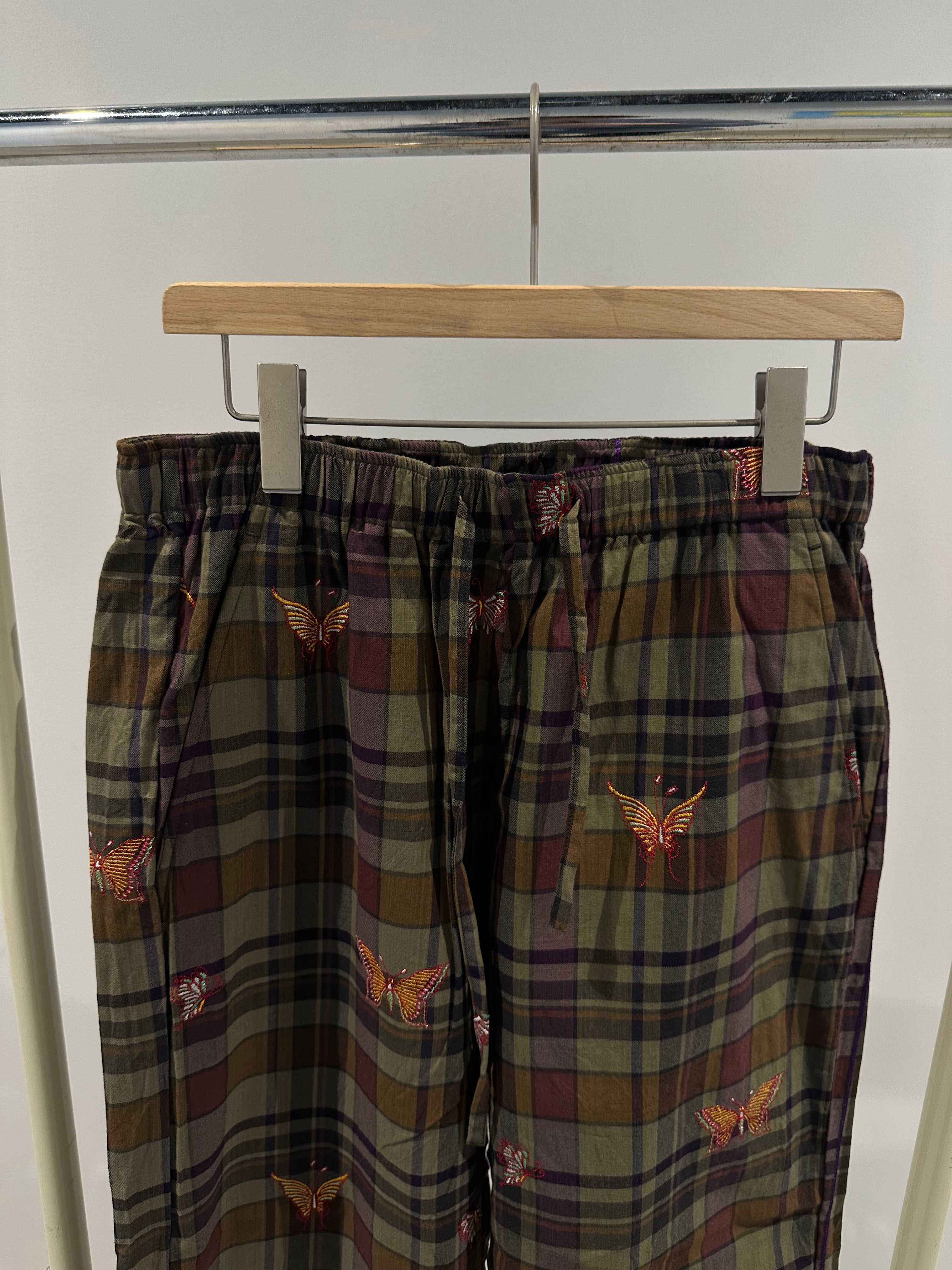 Needles / String Easy Pant - Embroidered Madras Plaid