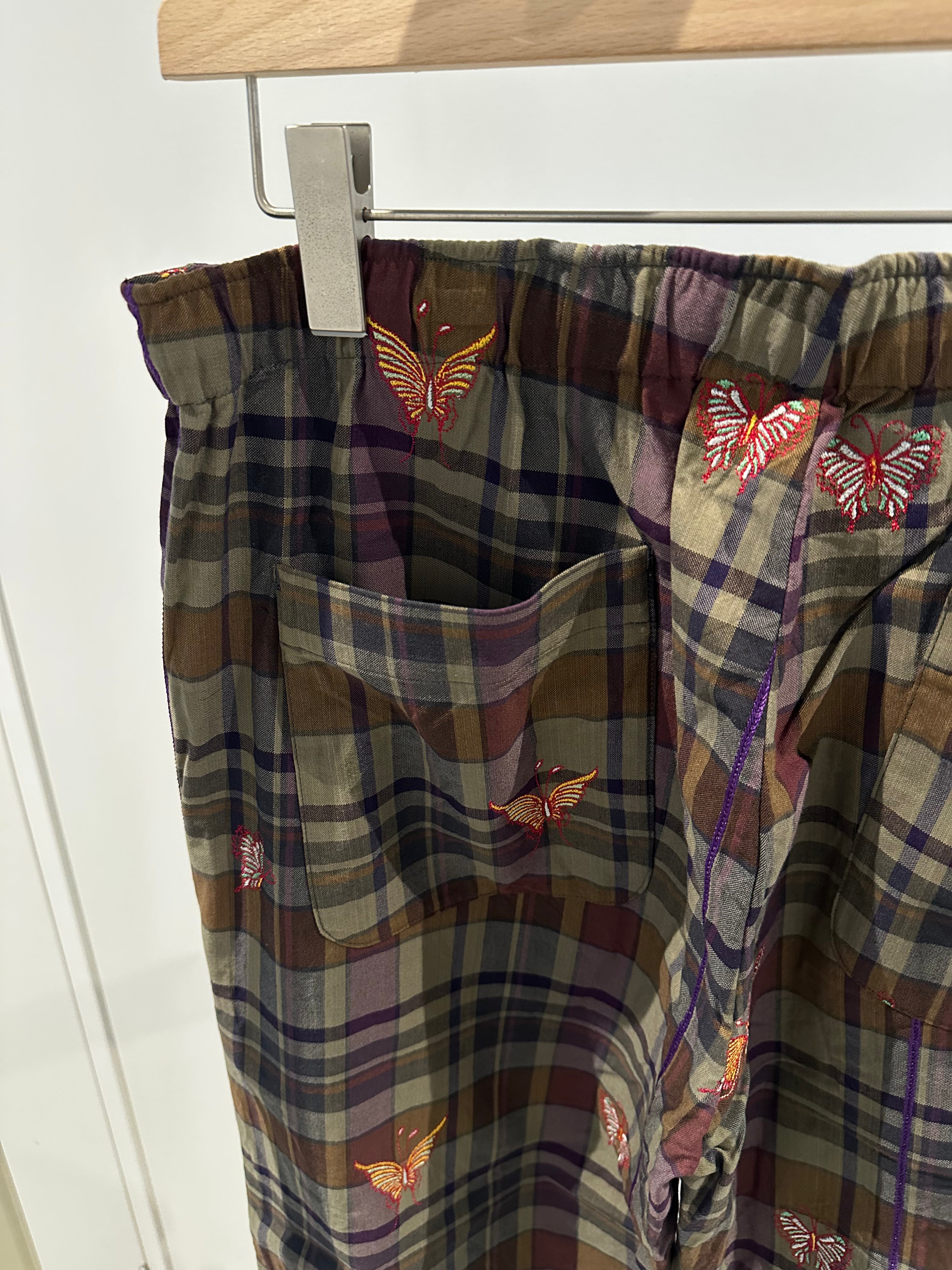 Needles / String Easy Pant - Embroidered Madras Plaid