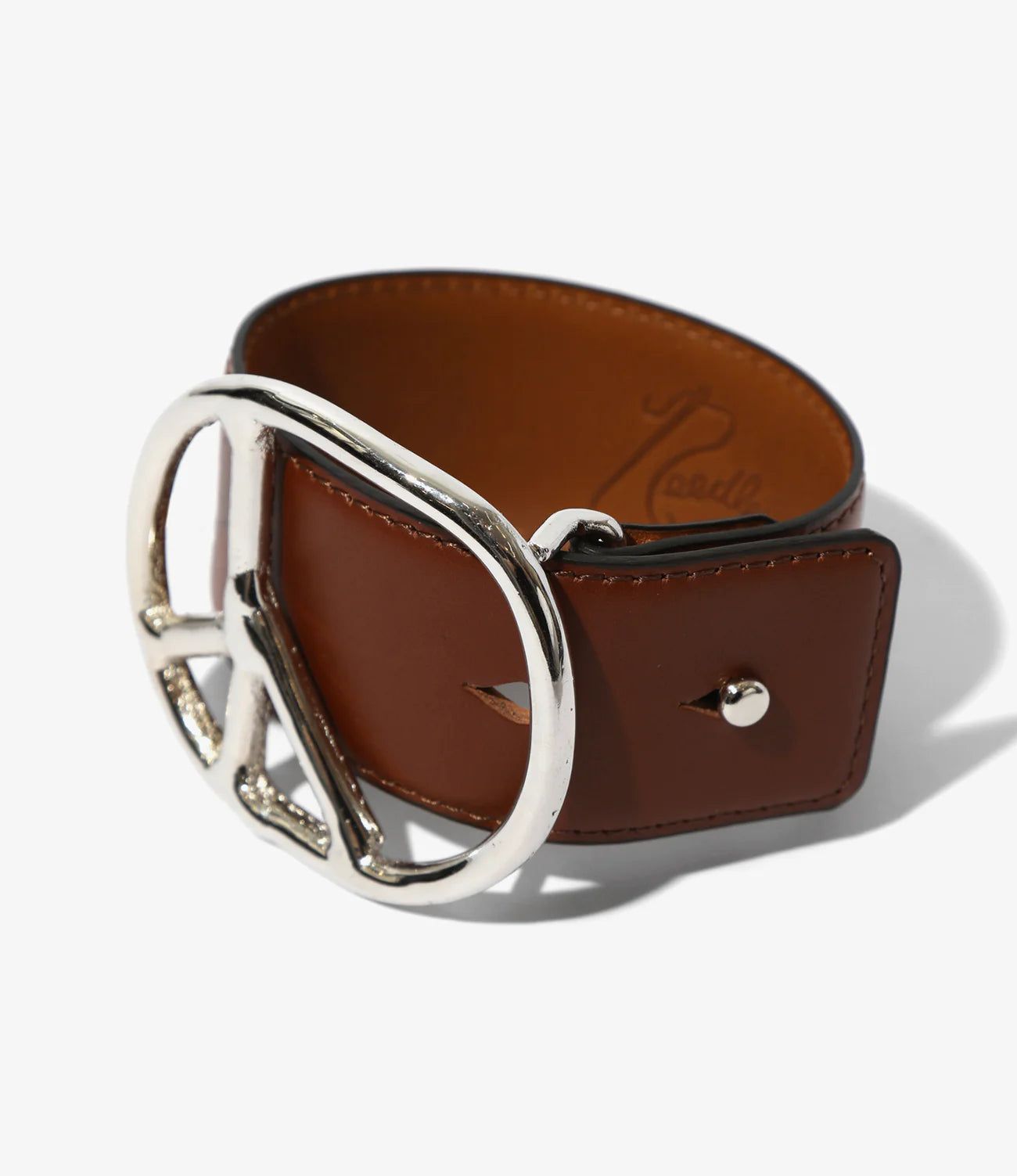 Needles / Peace Buckle Bracelet - Steer Lthr