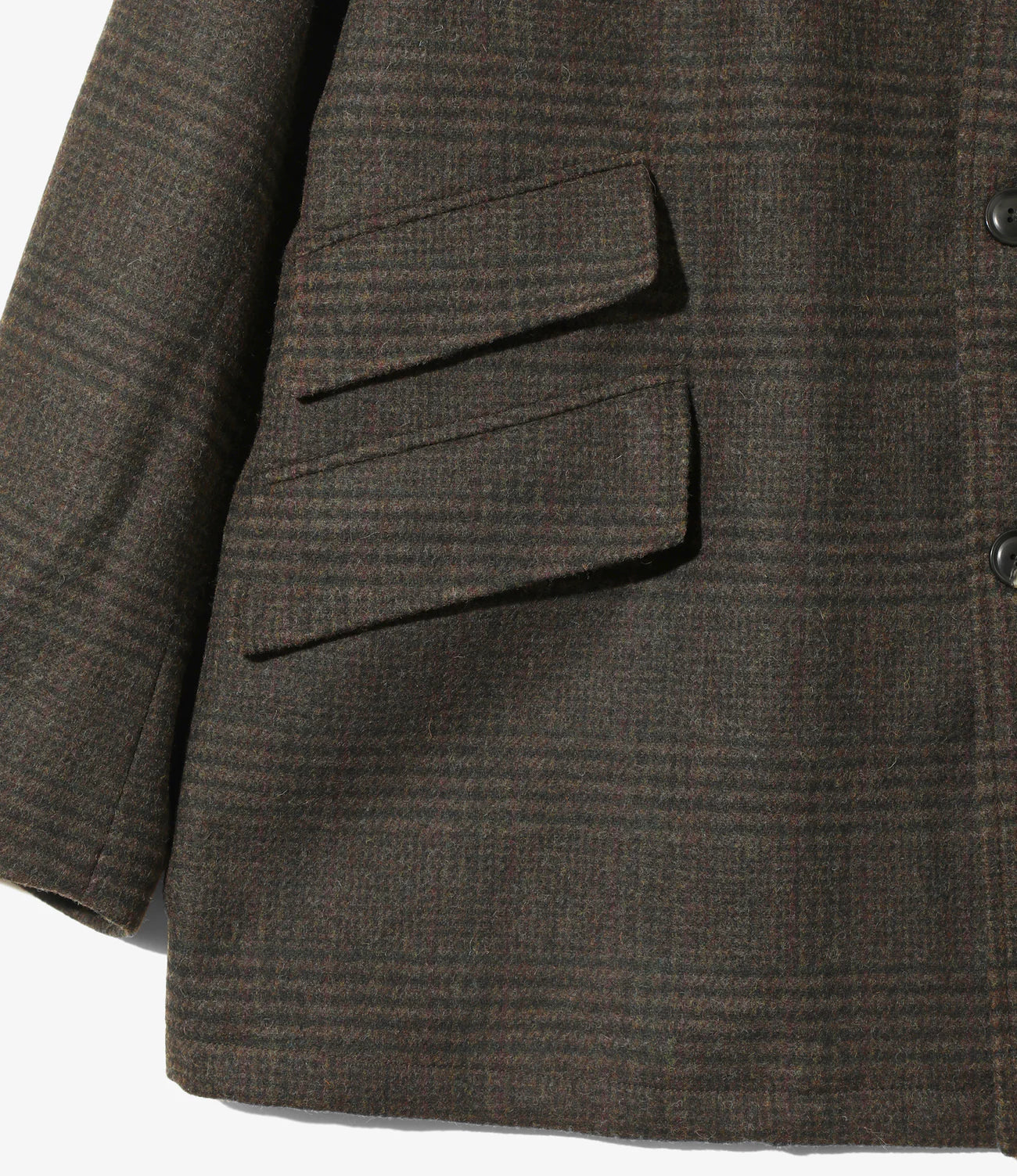 Needles / Shawl Collar Coat - Wool Glen Plaid