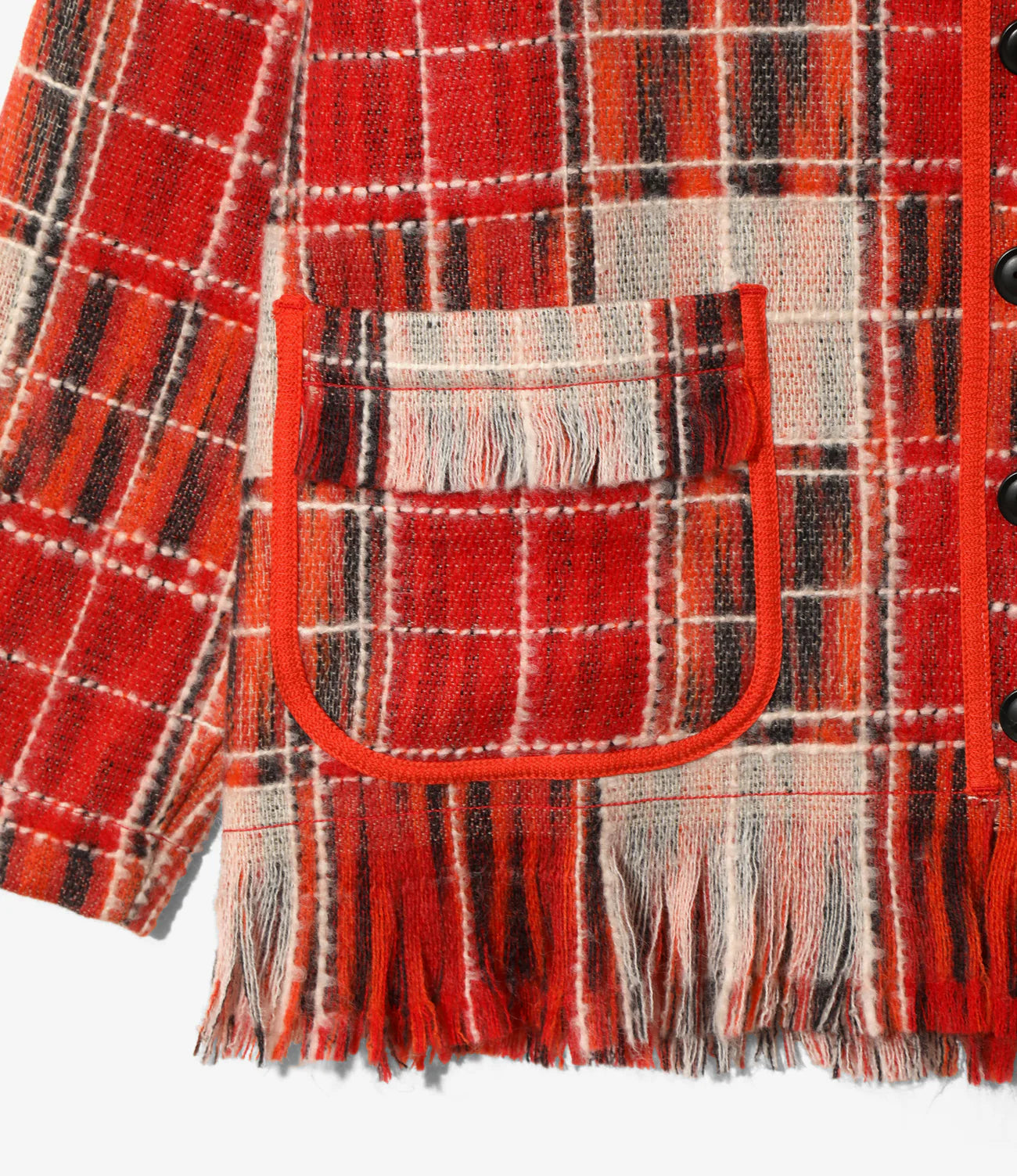 Needles / Fringe Cardigan-Wool Plaid