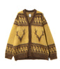 South2west8 / Mohair V Neck Cardigan Sweater - Nordic Skull