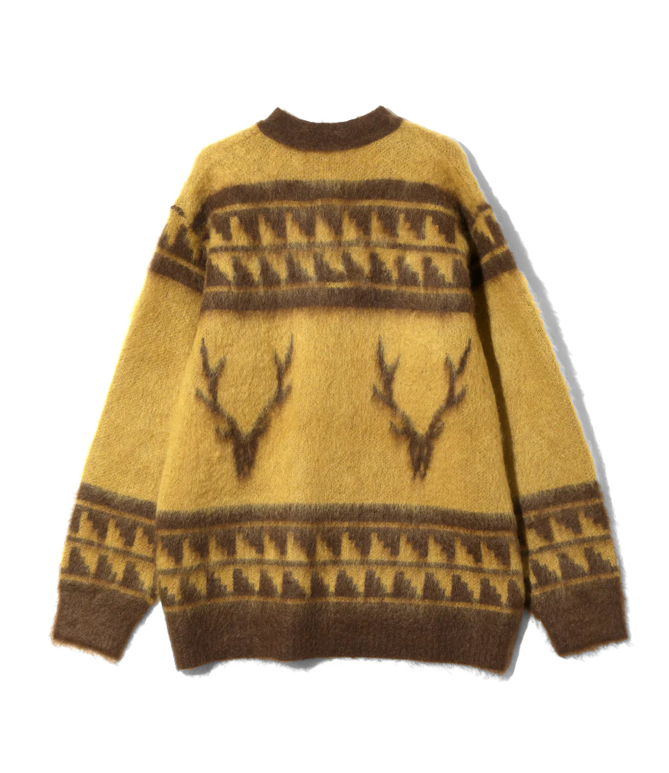 South2west8 / Mohair V Neck Cardigan Sweater - Nordic Skull