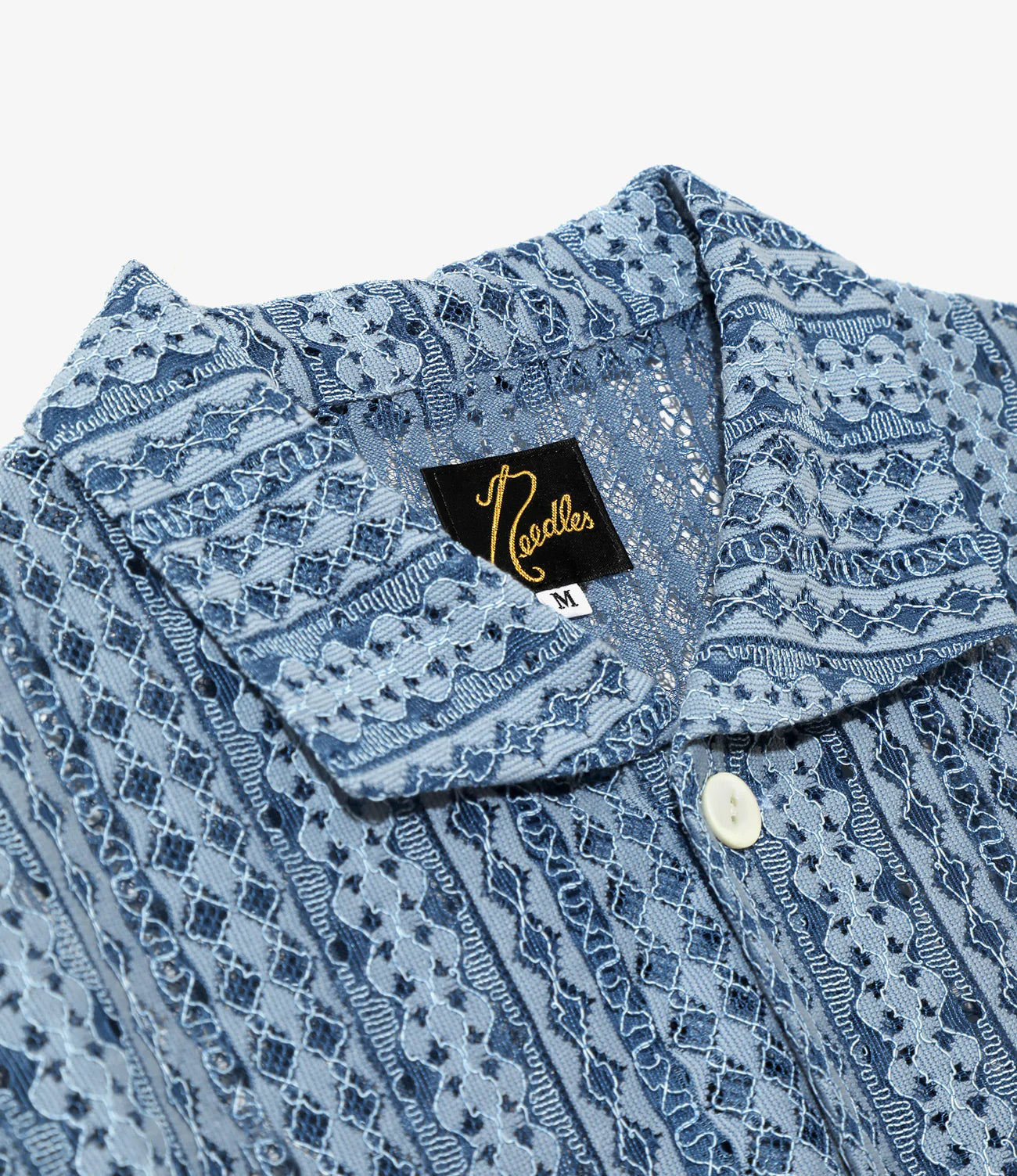 Needles / S/S Widespread Collar Shirt - Raschel Lace