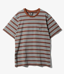 South2west8 / S/S Round Pocket Tee - Cotton Multi Wide Stripe Jersey