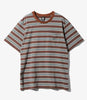 South2west8 / S/S Round Pocket Tee - Cotton Multi Wide Stripe Jersey