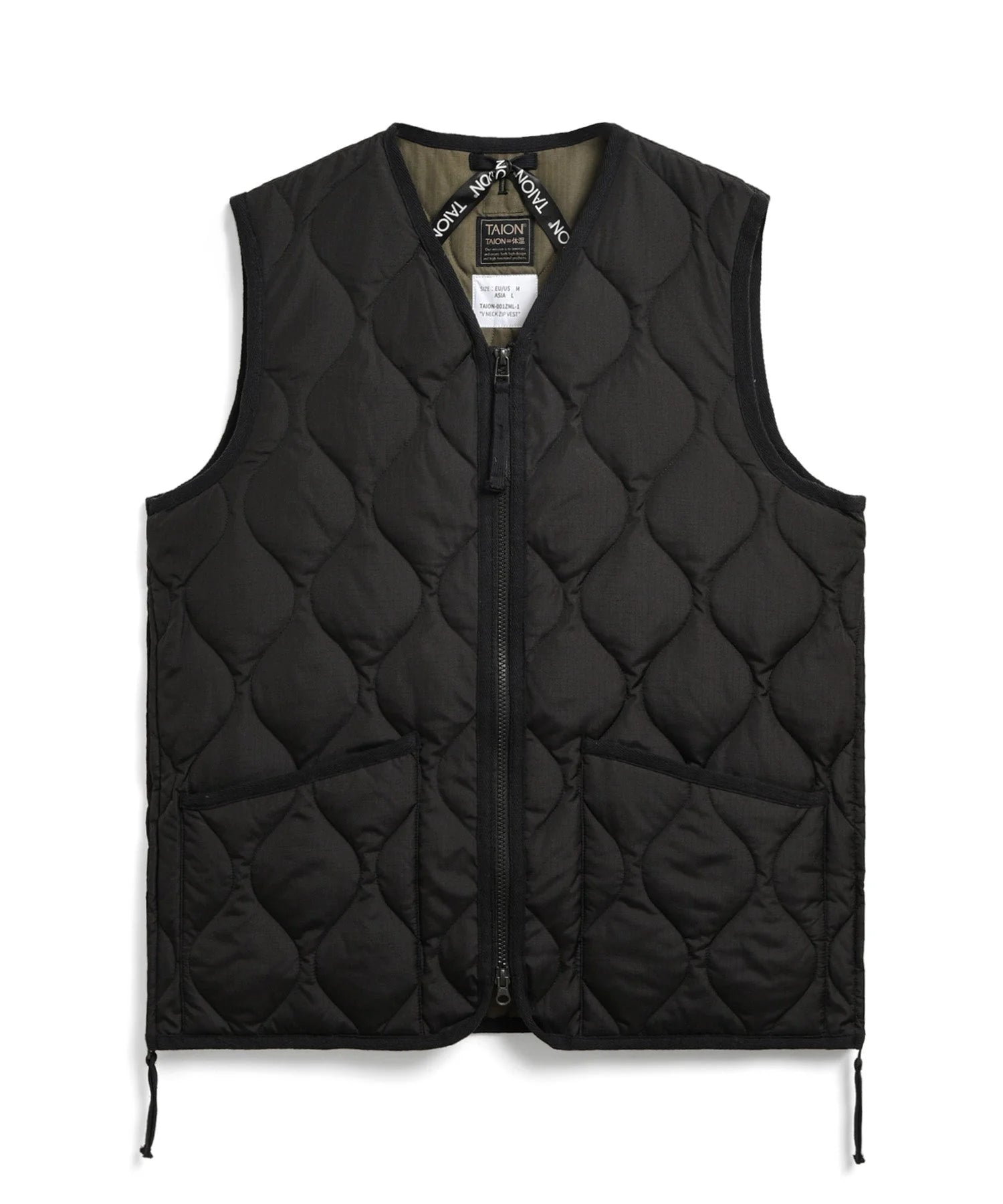 TAION / MILITARY W-ZIP V NECK DOWN VEST