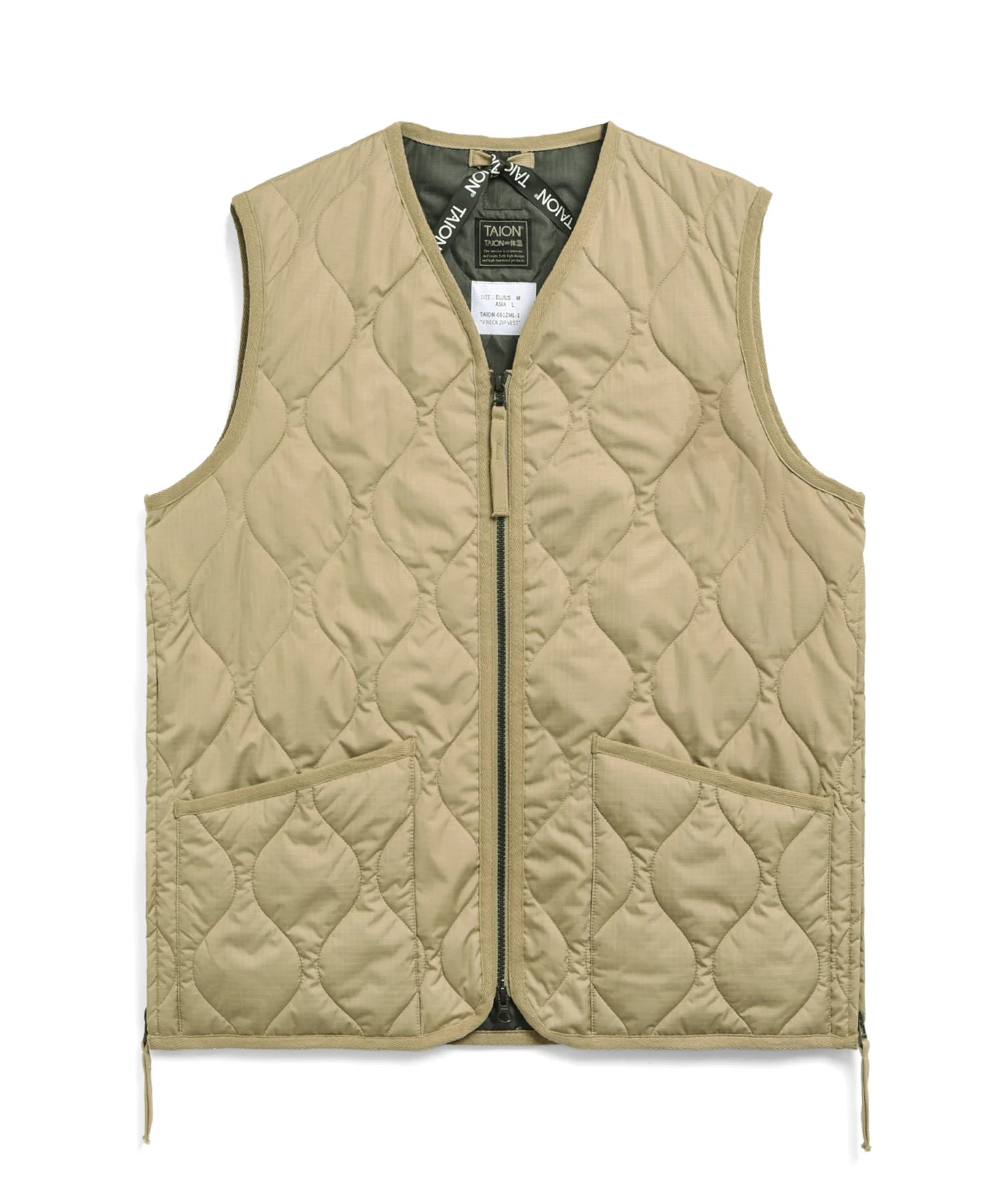 TAION / MILITARY W-ZIP V NECK DOWN VEST