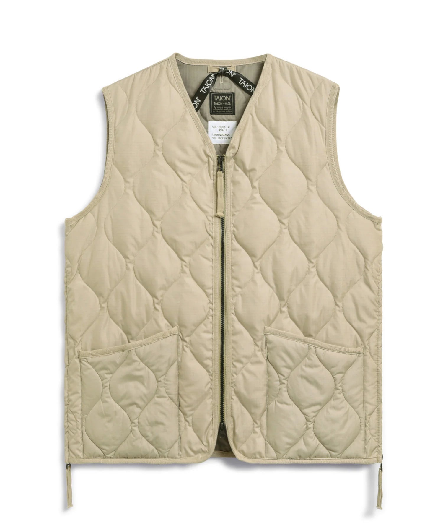 TAION / MILITARY W-ZIP V NECK DOWN VEST