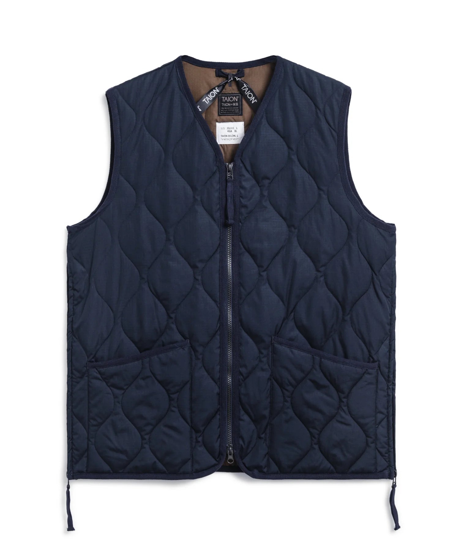 TAION / MILITARY W-ZIP V NECK DOWN VEST