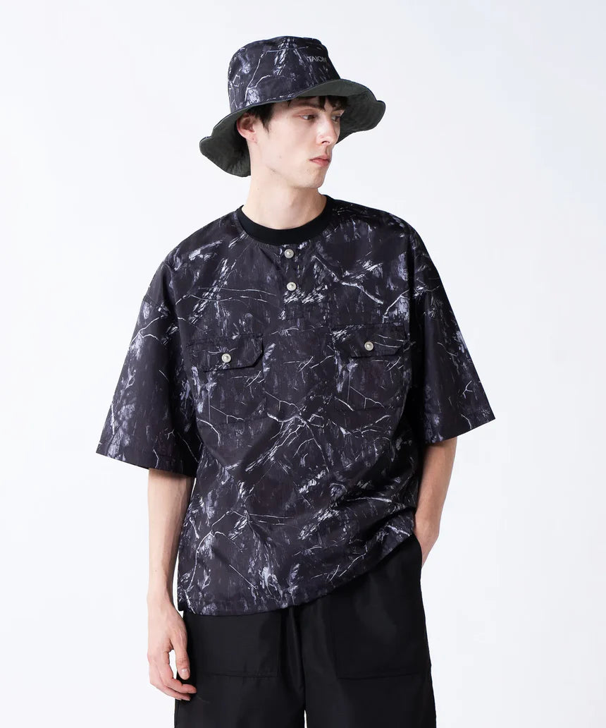 TAION / 【UNISEX】ノンダウン ミリタリー ヘンリーネック ハーフスリーブカットソー